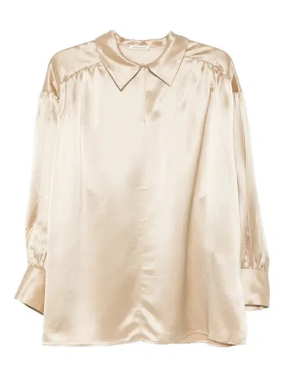 By Malene Birger Leonora Satin Blouse In Neutral