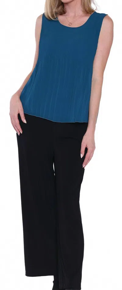 Papa Fashions Chloe Scoop Neck Sleeveless Tank In Teal In Blue