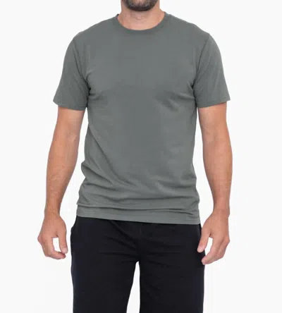 Mono B Pima Cotton And Spandex Premium Tee In Olive In Gray