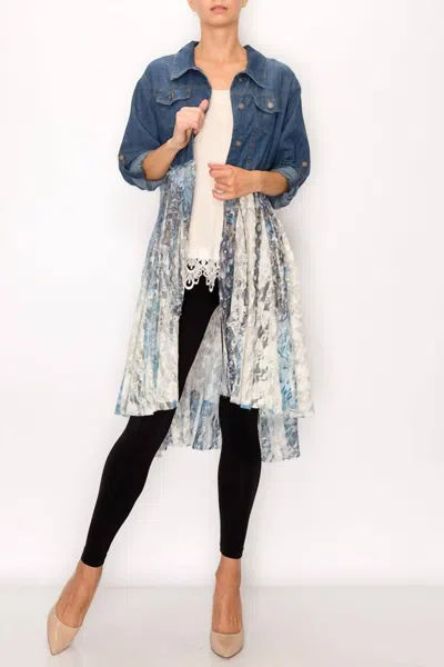 Origami Lace Layer Jacket In Denim/navy In Blue