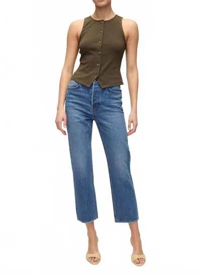 Veronica Beard Caroline Crewneck Vest In Cypress In Green