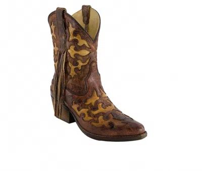 Forastero Women's Real Leather Pointed Toe Cowgirl Boots 90991 In Animal Print