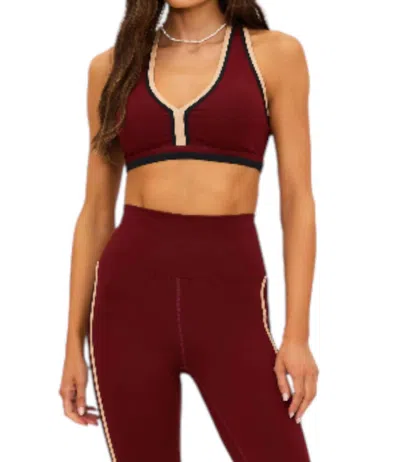 Beach Riot Ida Athletic Top In Maroon Merlot In Brown