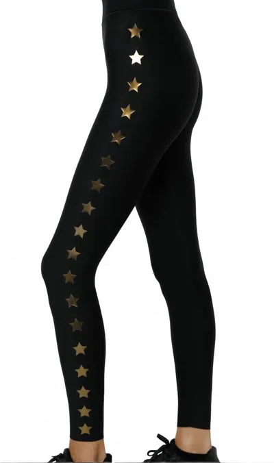 Ultracor Walk Of Fame Ultra High Legging In Nero Iridescent Gold In Black