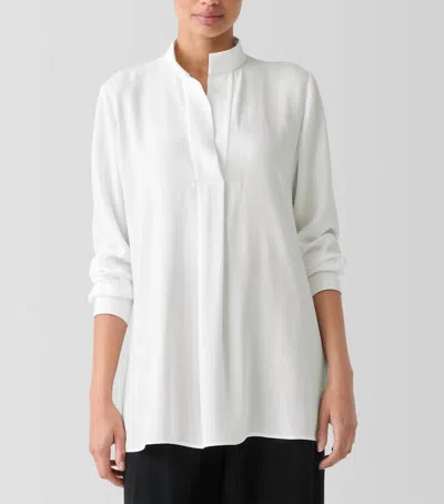 Eileen Fisher Stand Collar Tunic In Ivory In White
