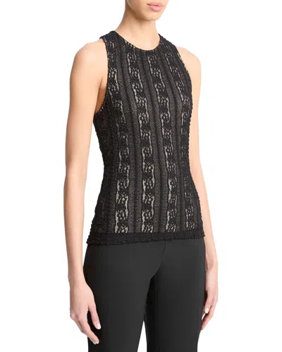 Vince High Neck Shell In Black