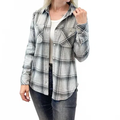 Thread & Supply Lewis Long Sleeve Shirt In Black Grey Plaid In Gray