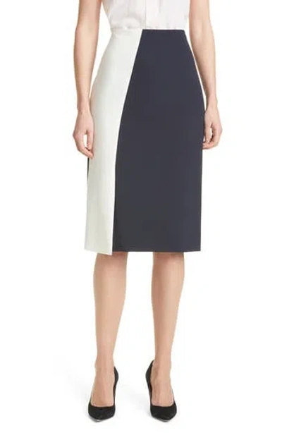 Hugo Boss Boss Vianno Colorblock Pencil Skirt In Black