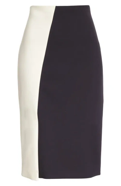 Hugo Boss Boss Vianno Colorblock Pencil Skirt In Black