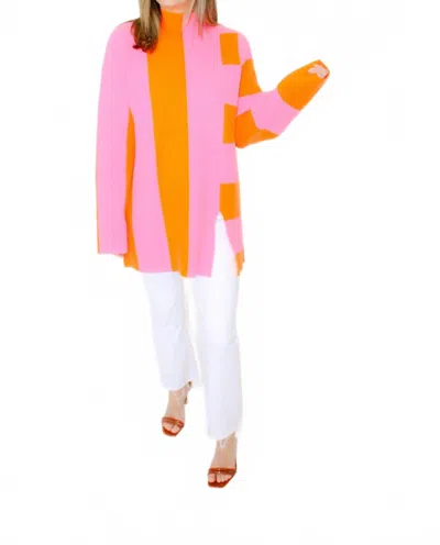 Thml Brighter Days Colorblock Sweater In Multi In Pink