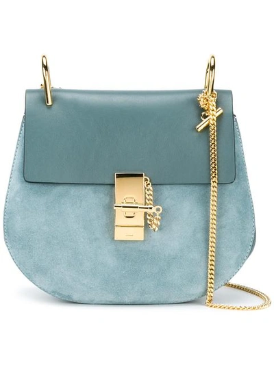 Shop Chloé Cloudy Blue Drew Shoulder Bag