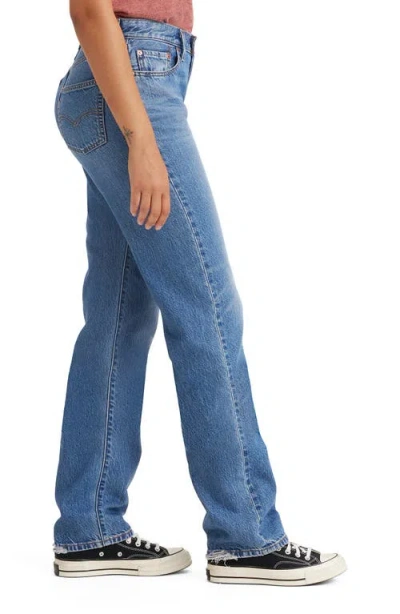 Levi's 501 Curve High Rise Straight Jeans In Lucid Dream In Blue
