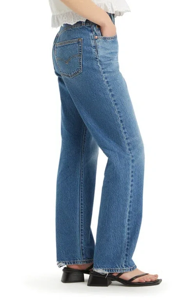 Levi's 501 Curve High Rise Straight Jeans In Lucid Dream In Blue