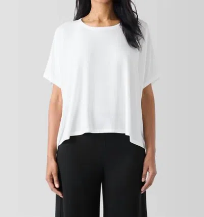 Eileen Fisher Fine Jersey Crew Neck Box-top In White