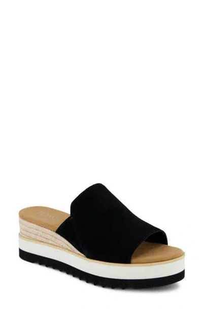 Toms Women's Diana Mule Wedge Sandal Leather In Black