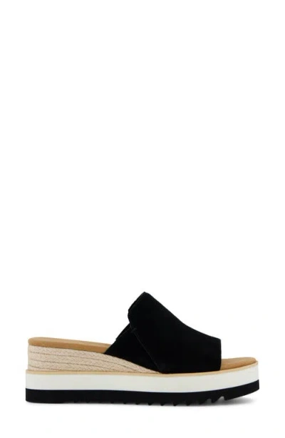 Toms Women's Diana Mule Wedge Sandal Leather In Black