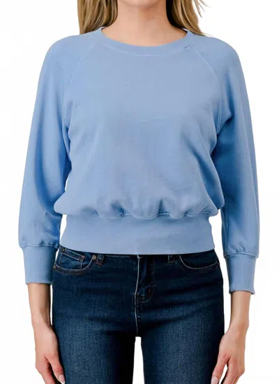 Hashttag Quarter Sleeve Sweatshirt In Cornflower Blue In Blue