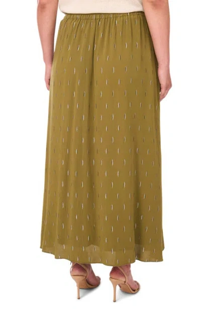 Halogen ® Metallic Accent Pull-on Midi Skirt In Green