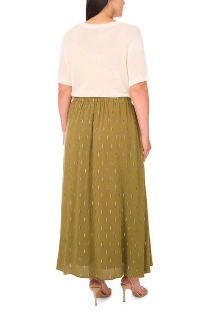 Halogen ® Metallic Accent Pull-on Midi Skirt In Green