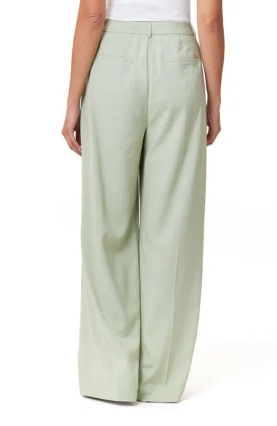 Scotch & Soda Rose High Waist Wide Leg Pleat Front Pants In Green