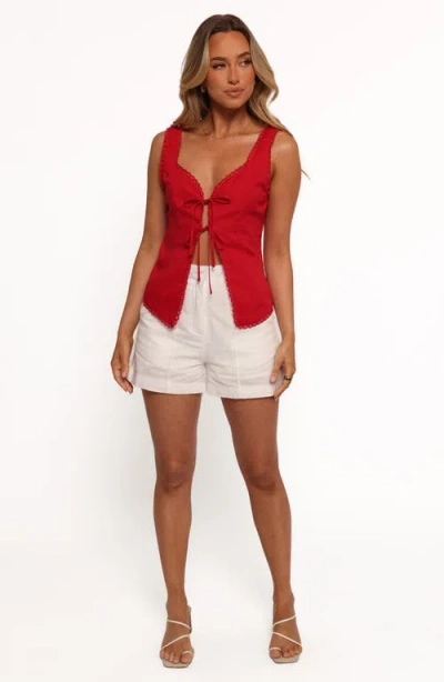 Petal And Pup Petal & Pup Renn Tie Front Sleeveless Top In Red