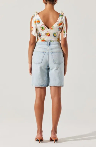 Astr Allexina Cowl Neckline Top In Ivory Fruit Cocktail In Multi