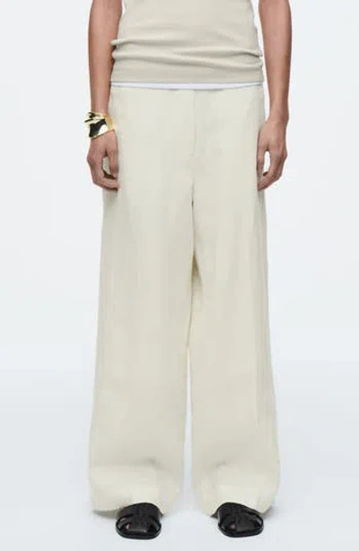 Cos Column Linen Straight Leg Pants In Neutral