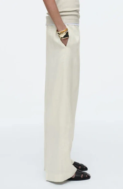 Cos Column Linen Straight Leg Pants In Neutral