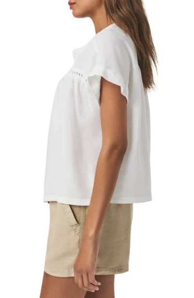 Splendid Catalina Short Sleeve Linen Blend Button-up Shirt In White
