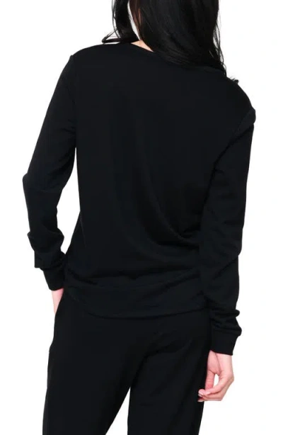 Gibsonlook Serene Mornings Henley Top In Black