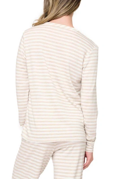 Gibsonlook Serene Mornings Stripe Print Henley Top In Neutral