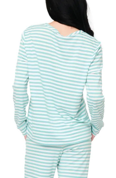 Gibsonlook Serene Mornings Stripe Print Henley Top In Blue