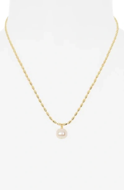 Nordstrom Rack Demi-fine Faux Pearl Pendant Necklace In Gold
