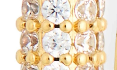 Nordstrom Rack Demi-fine Cubic Zirconia Carabiner Hoop Earrings In Gold