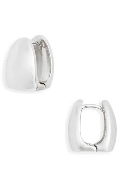 Nordstrom Rack Demi-fine Dome Huggie-hoop Earrings In Silver