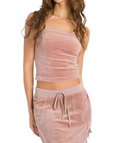 Hard Tail Forever Velour Tube Top In Pink In Pink