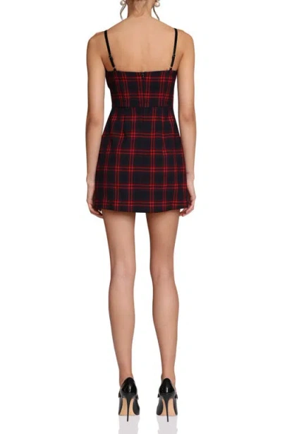 Avec Les Filles Double Bow Keyhole Minidress In Red