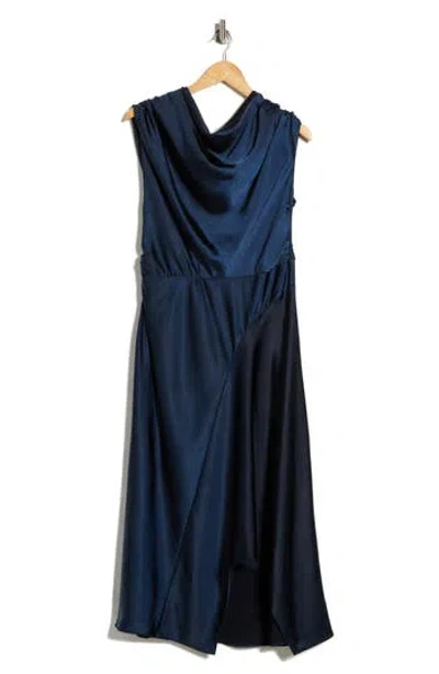 A.l.c . Jasmine Asymmetric Satin Dress In Blue