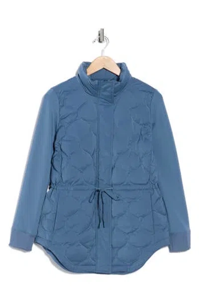 Theory City Combo Onion Quilted Jacket In Blue
