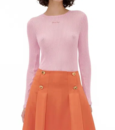 Stine Goya Lux Seamless Long Sleeve Crewneck Top In Pink Nectar In Pink