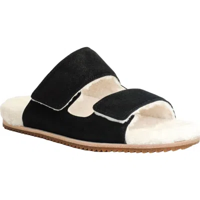 Revitalign Amelia Faux Fur Lined Slide Slipper In Black