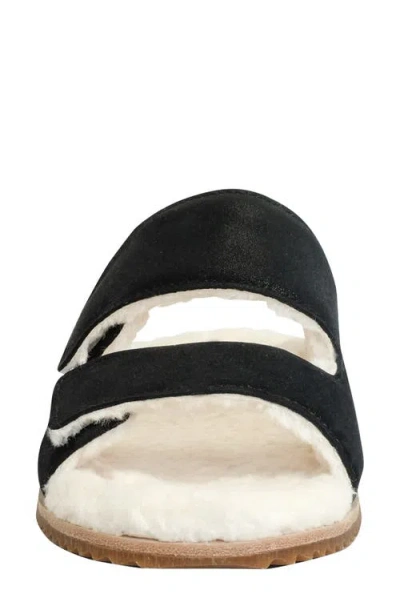 Revitalign Amelia Faux Fur Lined Slide Slipper In Black