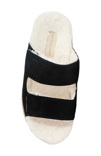 Revitalign Amelia Faux Fur Lined Slide Slipper In Black