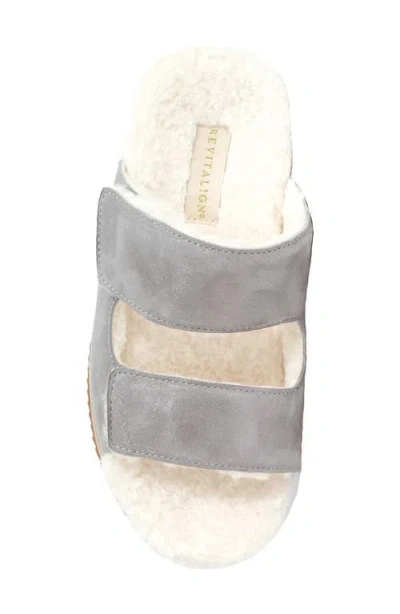 Revitalign Amelia Faux Fur Lined Slide Slipper In Gray