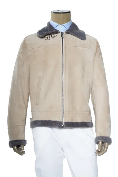 Hettabretz Suede Belted Shearling Overcoat In Brown