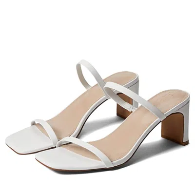 Faryl By Farylrobin Analisa Sandals Women's White Leather Square Toe Gal1105 In White