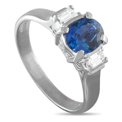 Lb Exclusive Platinum 0.24ct Diamond And Sapphire Ring Mf09-110625 In White