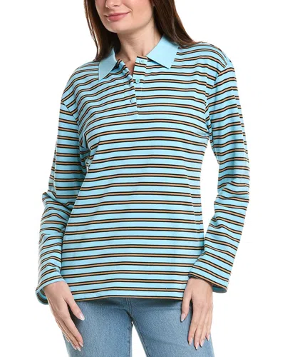 English Factory Stripe Collar Sweatshirt In Green