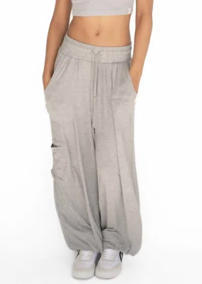 Tenly Palazzo Cotton Pants In Light Heather Gray In Multi