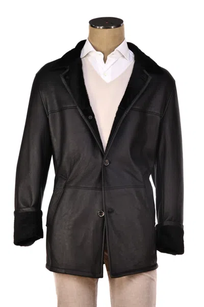 Hettabretz Shearling Overcoat In Black